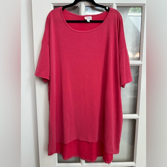 LuLaRoe Dark Pink Oversized High Low Irma Tunic Blouse Plus Size 2X NWOT - Picture 9 of 9